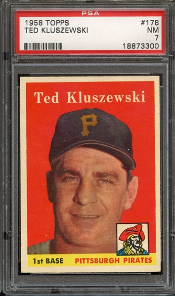 1958 TOPPS 178 TED KLUSZEWSKI PSA NM 7