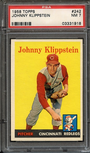 1958 TOPPS 242 JOHNNY KLIPPSTEIN PSA NM 7