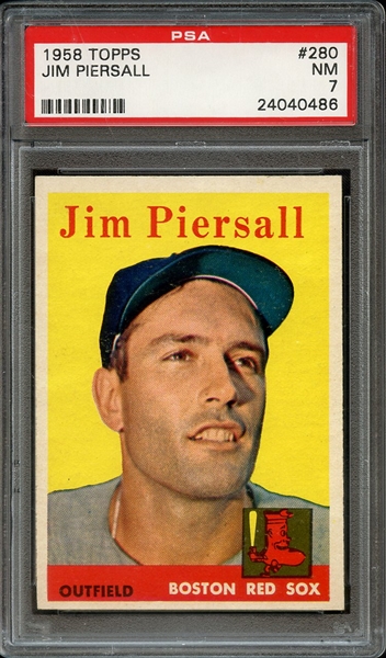 1958 TOPPS 280 JIM PIERSALL PSA NM 7