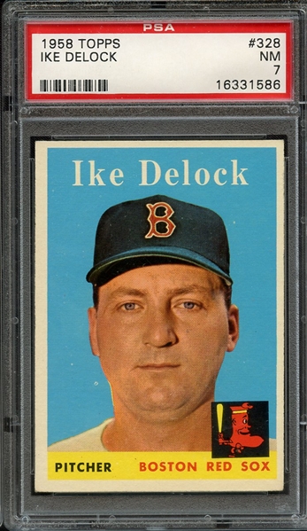 1958 TOPPS 328 IKE DELOCK PSA NM 7