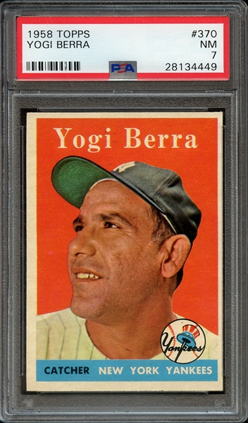 1958 TOPPS 370 YOGI BERRA PSA NM 7