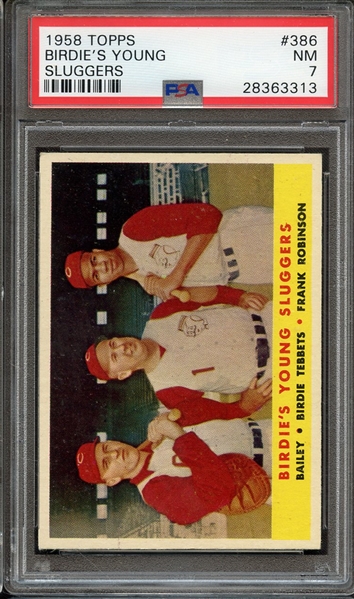 1958 TOPPS 386 BIRDIE'S YOUNG SLUGGERS PSA NM 7