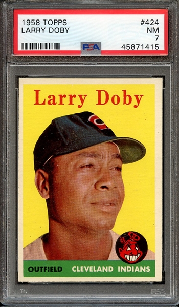 1958 TOPPS 424 LARRY DOBY PSA NM 7