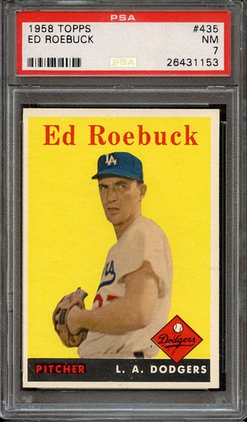 1958 TOPPS 435 ED ROEBUCK PSA NM 7