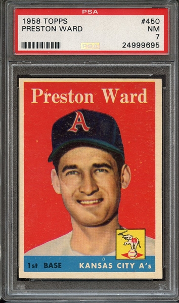 1958 TOPPS 450 PRESTON WARD PSA NM 7