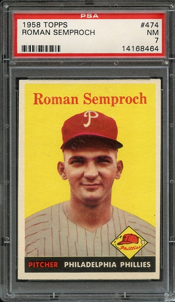 1958 TOPPS 474 ROMAN SEMPROCH PSA NM 7