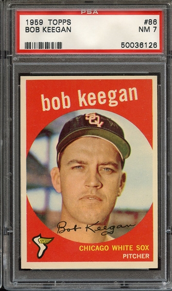 1959 TOPPS 86 BOB KEEGAN PSA NM 7