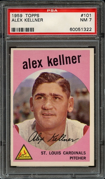 1959 TOPPS 101 ALEX KELLNER PSA NM 7