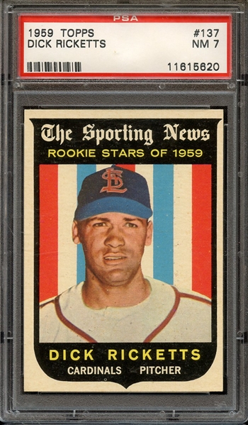 1959 TOPPS 137 DICK RICKETTS PSA NM 7