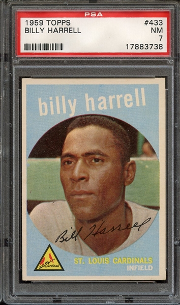 1959 TOPPS 433 BILLY HARRELL PSA NM 7