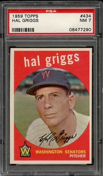 1959 TOPPS 434 HAL GRIGGS PSA NM 7