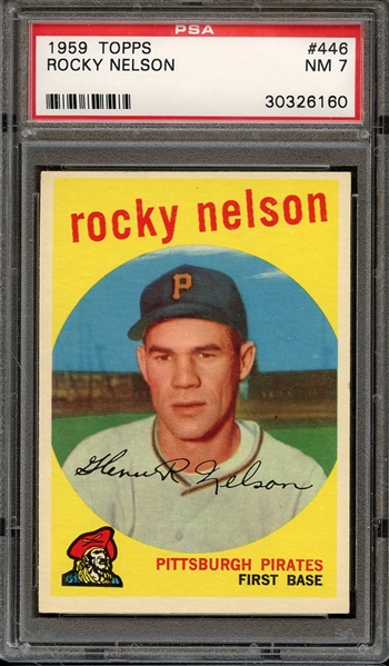 1959 TOPPS 446 ROCKY NELSON PSA NM 7