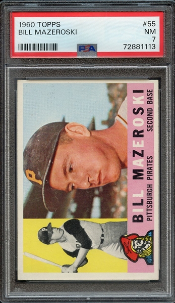 1960 TOPPS 55 BILL MAZEROSKI PSA NM 7