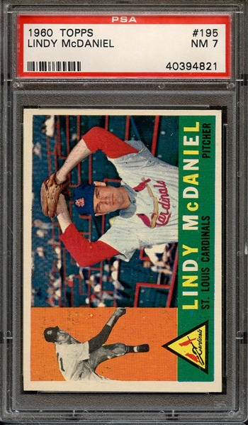 1960 TOPPS 195 LINDY McDANIEL PSA NM 7