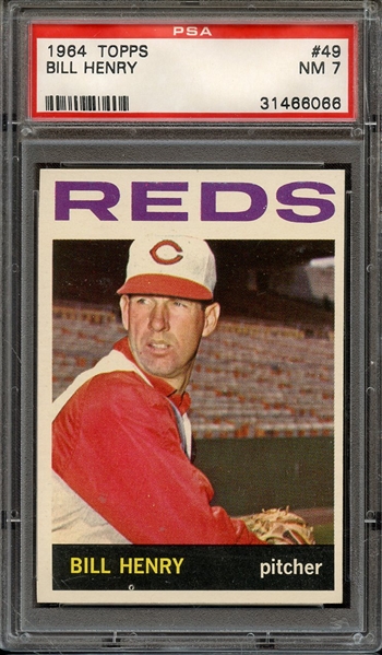 1964 TOPPS 49 BILL HENRY PSA NM 7