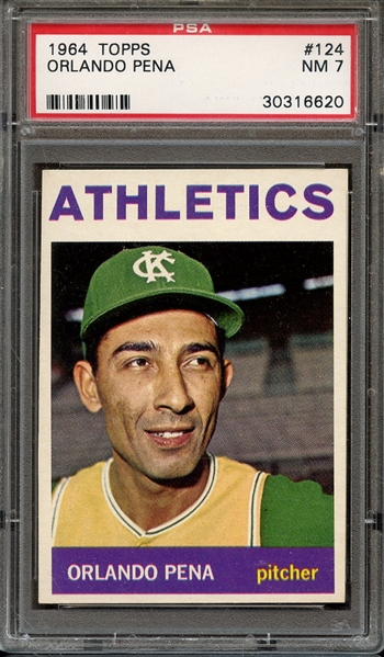 1964 TOPPS 124 ORLANDO PENA PSA NM 7