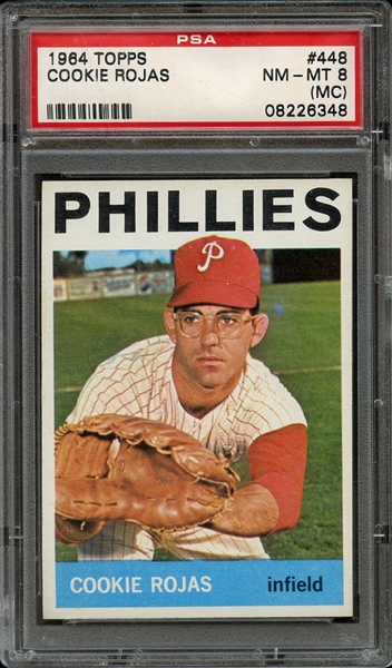 1964 TOPPS 448 COOKIE ROJAS PSA NM-MT 8 (MC)