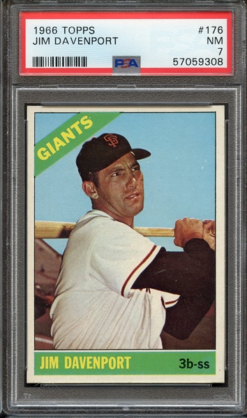 1966 TOPPS 176 JIM DAVENPORT PSA NM 7