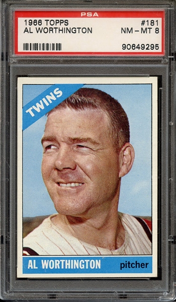 1966 TOPPS 181 AL WORTHINGTON PSA NM-MT 8