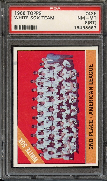 1966 TOPPS 426 WHITE SOX TEAM PSA NM-MT 8 (ST)