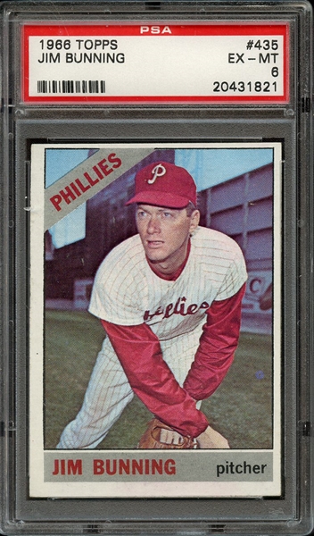 1966 TOPPS 435 JIM BUNNING PSA EX-MT 6