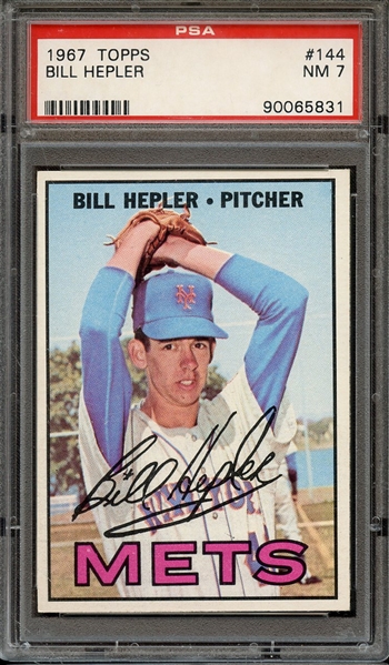 1967 TOPPS 144 BILL HEPLER PSA NM 7