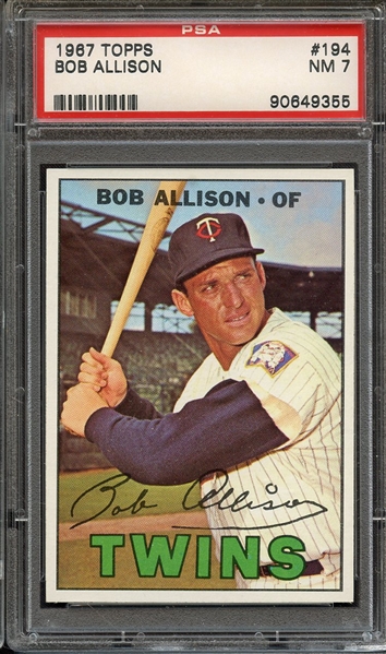 1967 TOPPS 194 BOB ALLISON PSA NM 7