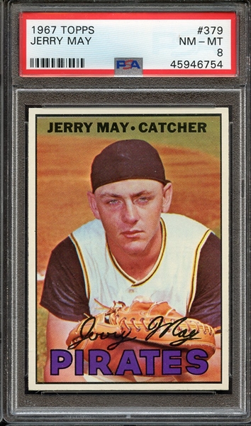 1967 TOPPS 379 JERRY MAY PSA NM-MT 8