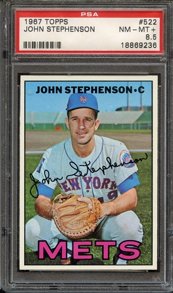 1967 TOPPS 522 JOHN STEPHENSON PSA NM-MT+ 8.5