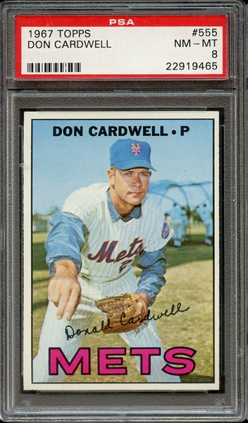 1967 TOPPS 555 DON CARDWELL PSA NM-MT 8