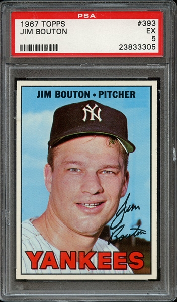 1967 TOPPS 393 JIM BOUTON PSA EX 5