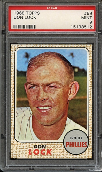 1968 TOPPS 59 DON LOCK PSA MINT 9