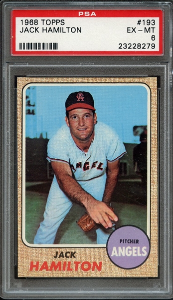 1968 TOPPS 193 JACK HAMILTON PSA EX-MT 6