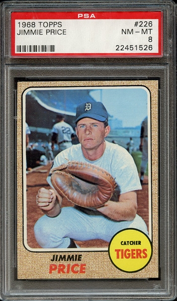 1968 TOPPS 226 JIMMIE PRICE PSA NM-MT 8