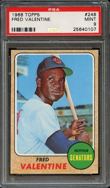 1968 TOPPS 248 FRED VALENTINE PSA MINT 9