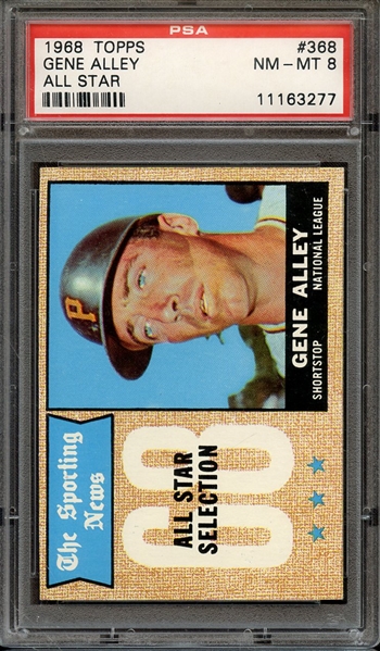 1968 TOPPS 368 GENE ALLEY ALL STAR PSA NM-MT 8