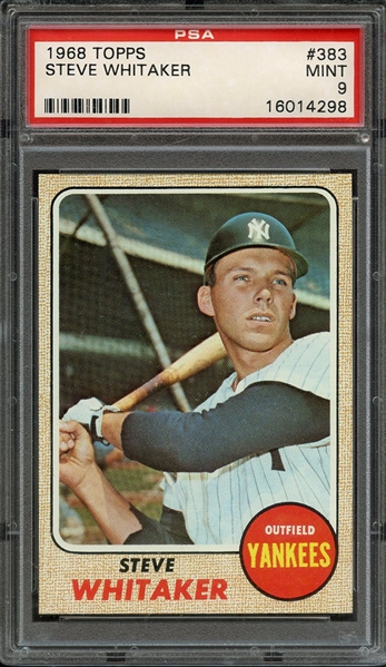 1968 TOPPS 383 STEVE WHITAKER PSA MINT 9