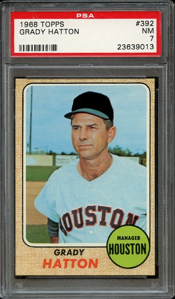 1968 TOPPS 392 GRADY HATTON PSA NM 7