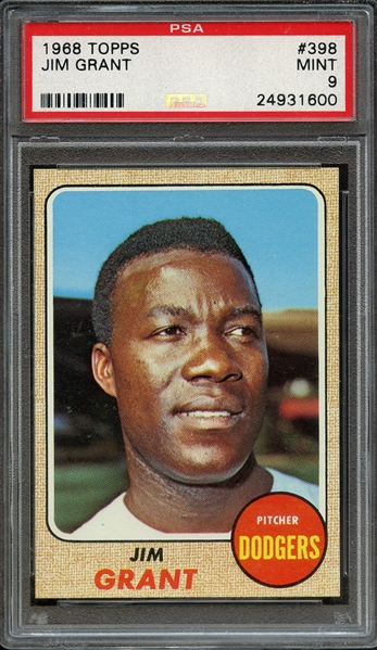 1968 TOPPS 398 JIM GRANT PSA MINT 9