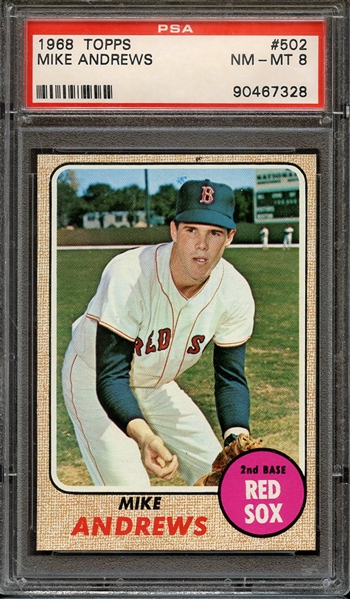 1968 TOPPS 502 MIKE ANDREWS PSA NM-MT 8