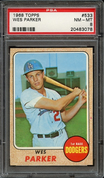 1968 TOPPS 533 WES PARKER PSA NM-MT 8