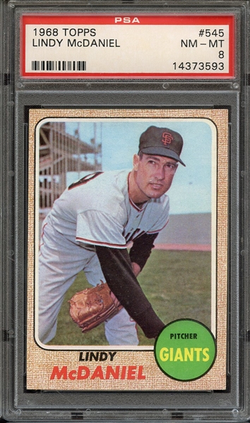 1968 TOPPS 545 LINDY McDANIEL PSA NM-MT 8