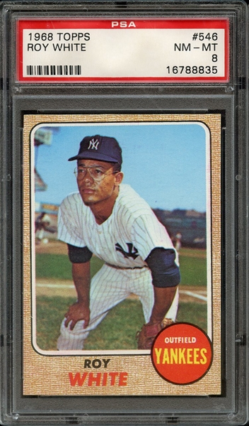 1968 TOPPS 546 ROY WHITE PSA NM-MT 8