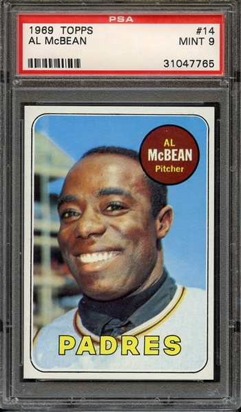 1969 TOPPS 14 AL McBEAN PSA MINT 9