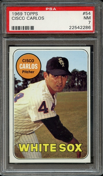 1969 TOPPS 54 CISCO CARLOS PSA NM 7