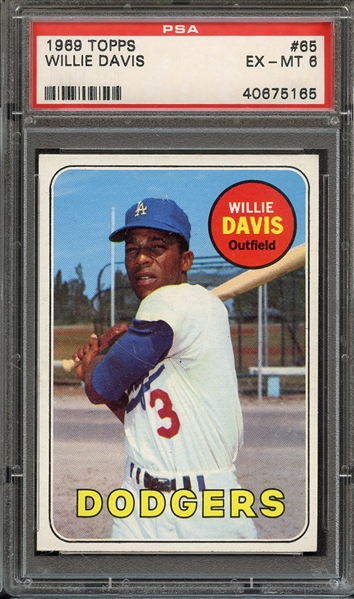 1969 TOPPS 65 WILLIE DAVIS PSA EX-MT 6