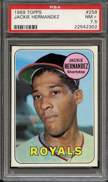 1969 TOPPS 258 JACKIE HERNANDEZ PSA NM+ 7.5