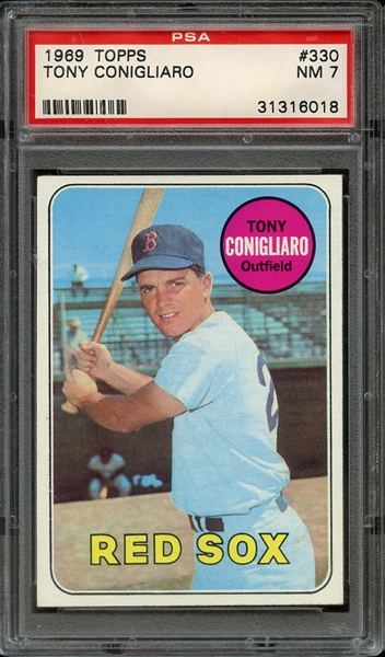 1969 TOPPS 330 TONY CONIGLIARO PSA NM 7