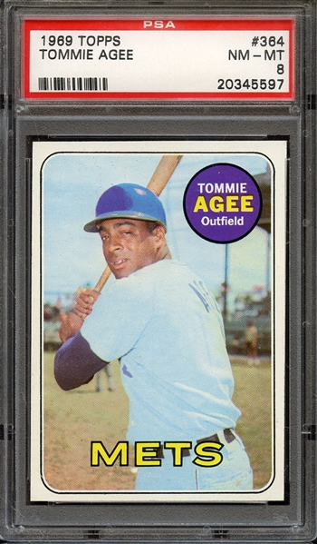 1969 TOPPS 364 TOMMIE AGEE PSA NM-MT 8