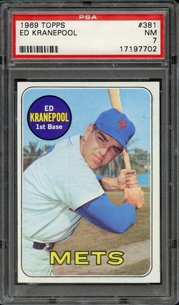 1969 TOPPS 381 ED KRANEPOOL PSA NM 7